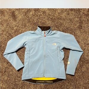 The North Face Light Blue and Yellow Fleece Jacket